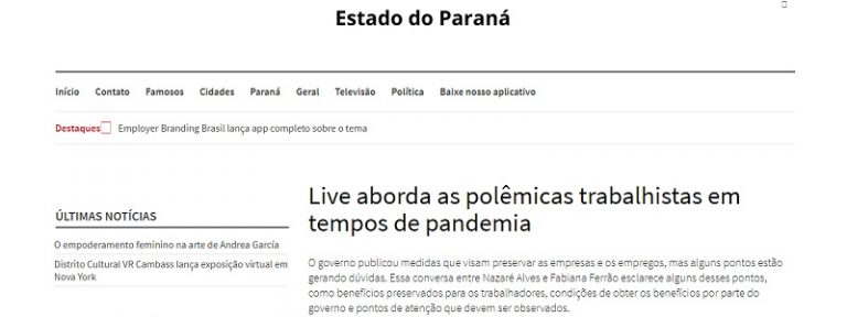 Matéria Estado do Paraná