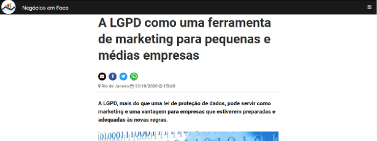 Negócios em Foco e a LGPD