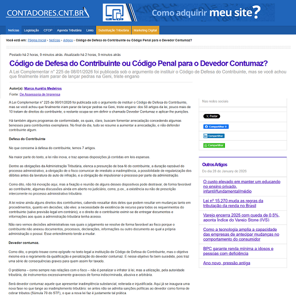 MSA Advogados, escritório jurídico, Rio de Janeiro. Código de defesa do contribuinte, contadores.cnt